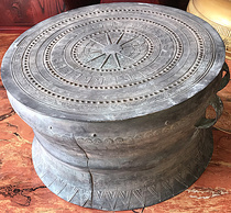 Antique copper drum diameter 52 cm Guizhou Yunnan Guangxi copper drum