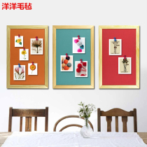 Creative with wooden frame color felt Board Message Board picture board Photo Wall school billboard photo board wall sticker