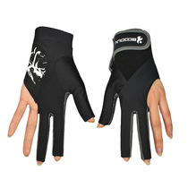 boodun snooker gloves three finger bare finger pool accessories black eight high elastic professional training gloves