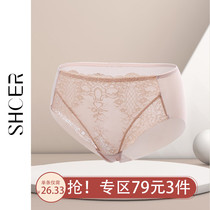 Lady Süsscher Young underpants glossy finish No trace lace sexy middle waist flat corner pants 6248P