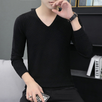 Lilang mens sweater spring and autumn V collar long sleeve slim clothing mens base shirt trend sweater new autumn