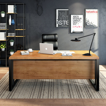 Industrial wind supervisor desk boss table solid wood table simple modern office manager desk single computer desk