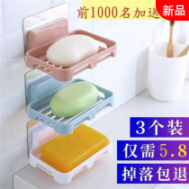 Sucker soap box Non-punching toilet wall soap holder powerful sticker soap box drain storage rack