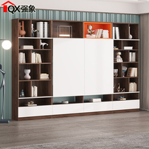 Nordic Push-and-door Bookcase TV Cabinet Integrated Wall Cabinet Minima Modern Containing Lockers Small Family D49