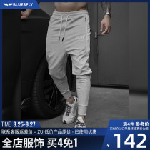  BLUESFLY sports pants mens loose trend stitching drawstring closure small foot training knitted casual fitness pants