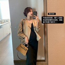 ◆ AMUM maternity wear ◆ Paris street ~ fashionable classic zipper profile windbreaker dress suit jacket autumn