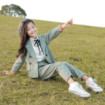 Girl Spring Dress 2022 New Suit 10 Girl Plaid Suit 7 Nets Red CUHK Children 12-year-old Ocean Gas 8
