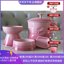 Cool color Le Creuset pet ceramic bowl pooch Cat Care Cervical Spine High Foot Bowl bowl Bowl Bowls spot