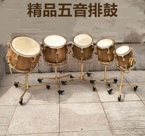 Professional gold-plated five-tone row drums