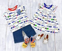 Ultra special prices mikihouse geranium cotton short sleeve dress 12-1905-385 12-5221-386
