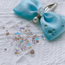 Love decoration industry magic color 2-5MM water drop hemisphere glass beads handmade DIY bow hair accessories decoration material