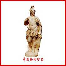 European-style figure sculpture sandstone warrior sculpture sandstone three-dimensional relief round sculpture courtyard landscape decoration urban landscape