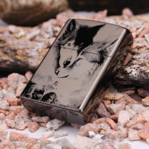 Hong Kong ZORRO ZORRO brand pure copper windproof kerosene lighter customized black ice laser love Wolf series