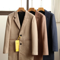 Once-in-a-lifetime anti-season high-end goods mens ultra-fine wool wild fashion medium-long wool coat coat
