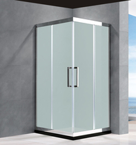 Customized stainless steel L right angle glass bath screen toilet dry and wet separation partition simple push-pull door shower room