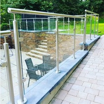Chengdu custom tempered glass column stainless steel aluminum alloy guardrail stair handrail open balcony fence railing