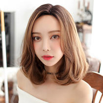 Wig female short hair natural fluffy face face collarbone hair lifelike curly hair long wig set shoulder-length pear flower head