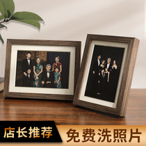 Solid Wood wash photos made into photo frame 8 set-up table simple 6-inch family photo frame hanging wall 7 Picture Frame 5 ornaments customized