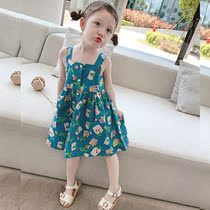 Girls suspender dress 2021 summer new female baby Western style sundress princess cool skirt western style tide