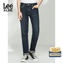 LeeXLINE 21 spring new product 726 standard mid-waist straight feet dark blue mens jeans L127263QJCAC