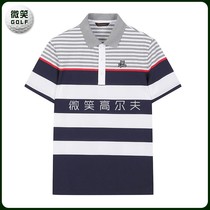 South Korea LYN special 2021 summer new stripe contrast color golf suit mens short-sleeved T-shirt GOLF
