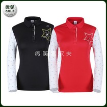  Special offer 2021 spring new Korean golf suit women JD * contrast color half buckle long-sleeved T-shirt GOLF