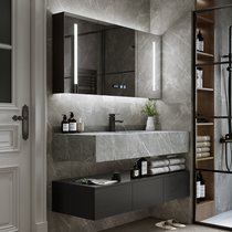 Light luxury intelligent rock board bathroom cabinet modern simple hand washing basin combination toilet one mirror cabinet wash table