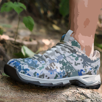 New camouflage shoes mens summer ultra-light breathable shock absorption training running shoes women wear-resistant outdoor sports mesh rubber shoes