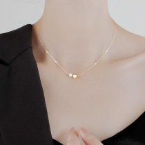 Korean love necklace female summer sterling silver niche design sense light luxury choker gentle temperament pendant Tanabata gift