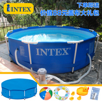 INTEX Large bracket swimming pool Children adult family paddling pool Villa fish pond thickened and raised