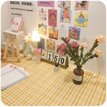  ins style sub-tablecloth desk Bedroom dormitory girl table mat Pastoral style rectangular dressing table Small fresh