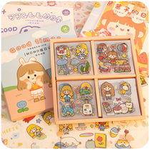 Hand account sticker ins Wind PET waterproof transparent decoration children Girl cute 100 pieces of material hand account small pattern