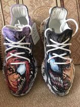 White coconut 350 color change custom diy graffiti hand painted shoes painted board shoes private custom venom change map
