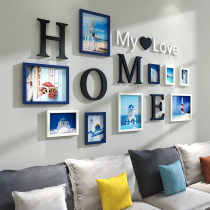 Creative minimalist modern photo frame combination Photo Wall photo frame wall background wall ins room punch-free printing photos