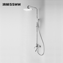 Wing whale SSWW bright silver three function FT13196A bathroom multifunctional handheld shower high quality copper