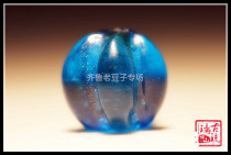 Republic of China heirloom old glass beads 20mm handmade sea blue large five-petal melon beads lantern beads pumpkin beads orange petal beads
