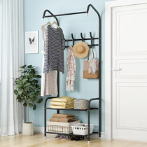 Clothes rack storage Household coat rack Hanging clothes foyer multi-functional simple floor-to-ceiling bedroom shelf drying rack