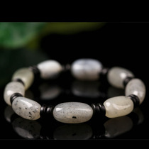 30 65g Hetian Jade beaded hand string blue and white material Beed hand string