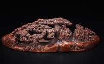 Ancient and modern] Rosewood carving Panasonic meeting friends room decoration wood carving Wenwen play Kuang De auction x2716