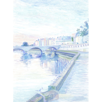(Focus on exemption) Northwestern University graduate student Guo Junchi (morning of the Seine) limited edition painting