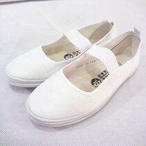 Qingdao Globe Square Dance Flat Heel Soft Bottom Mesh Bodybuilding Fuck White Ball Shoes Dance Shoes Canvas Bull Gluten Bottom White