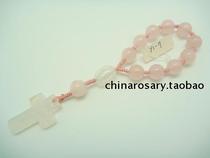 y1-7]rosary Catholic rose sutras rosary sacred objects travel 1 end rosary pink crystal 11