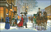 Cross stitch electronic drawings 943 DIM03821 Lady carriage 256W * 160H44 color XSD source file