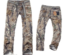 Outer single bionic camouflage pants hunting pants leaf camouflage single pants casual pants denim scratch-resistant