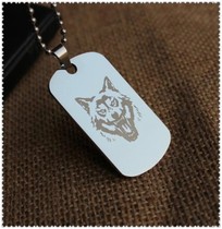 Free lettering US military brand necklace soldier ID card Dog brand titanium steel necklace Tide mens necklace