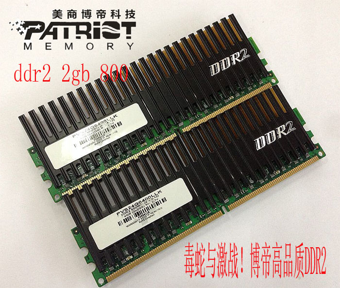Bodi High Quality DDR2 800 2GB X2 Desktop Compatible with 667 Dual Channel Venomous Snake