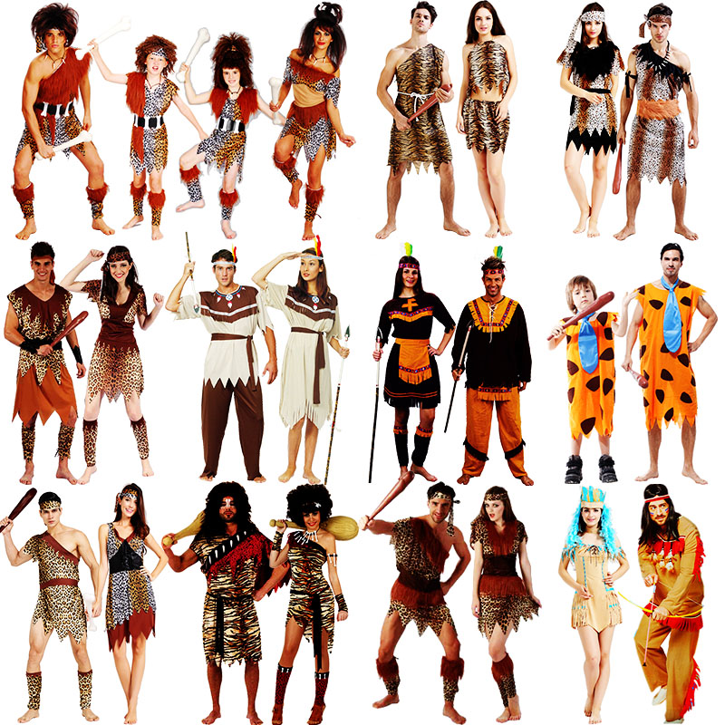 Halloween cosplay costume for adult aboriginal men and women