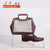 Bag stool Stainless steel shoe stool high and low shoe rack Mens and womens bag footwear commercial display display