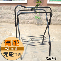 Foldable multi-function saddle rack with wheels without wheels convenient saddle rack Western giant horse harness equestrian supplies