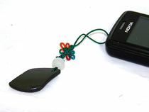 Biyan or Weikang bamboo charcoal mobile phone hanging chain bamboo charcoal piece mobile phone pendant is exquisite beautiful and decorative fashion 6 pieces